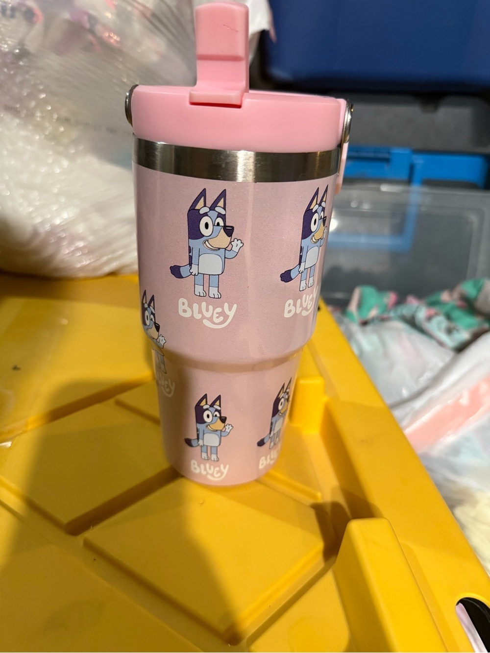 Stanley Pink Glitter Travel Tumbler with Handle - Picture 2 of 3